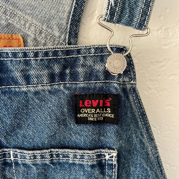Levi's Men's Denim Overalls L Carpenter Blue Straight Leg Relaxed Fit Utility - Picture 5 of 9